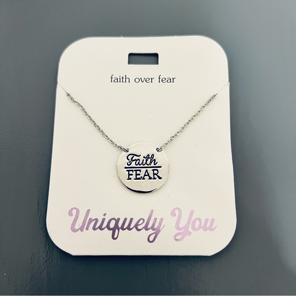 Silver 'Faith Over Fear' Necklace